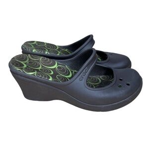 Crocs Frances Black Wedge Clogs Woman’s Size 9